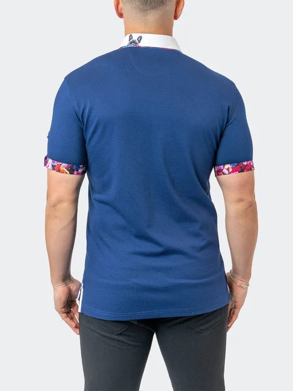 Maceoo Stretch Short-Sleeve Polos | Polo MozartSolid 26 Blue