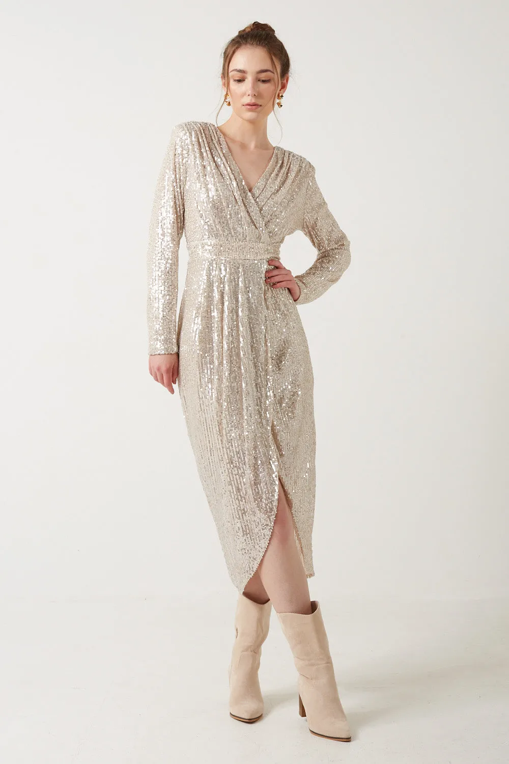 Marc Angelo Sequin Midi Dress