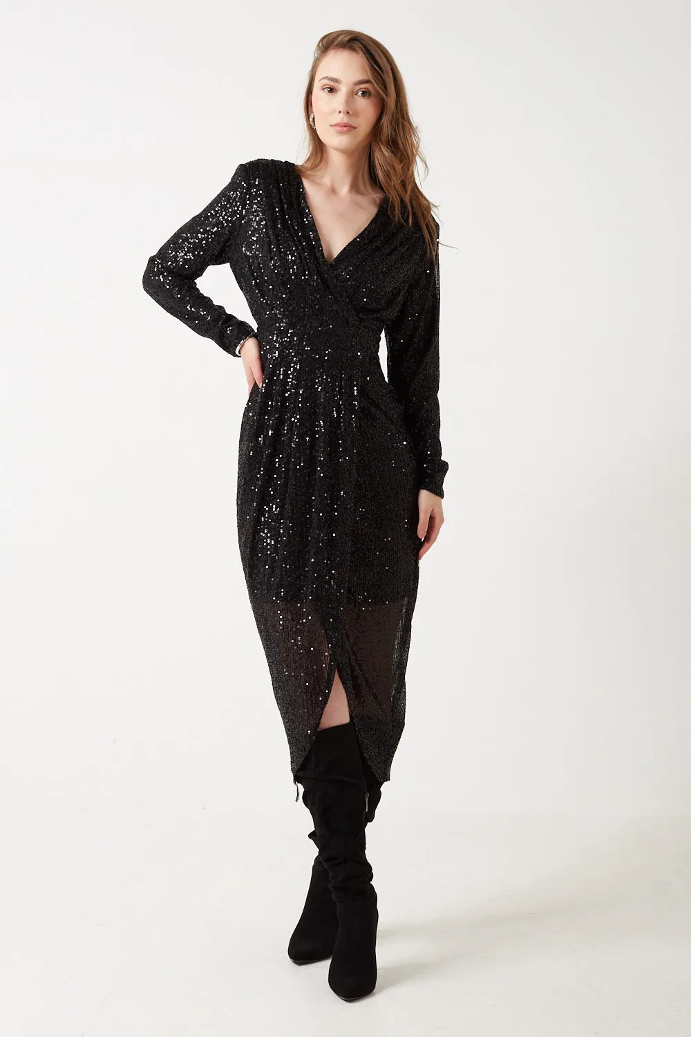 Marc Angelo Sequin Midi Dress