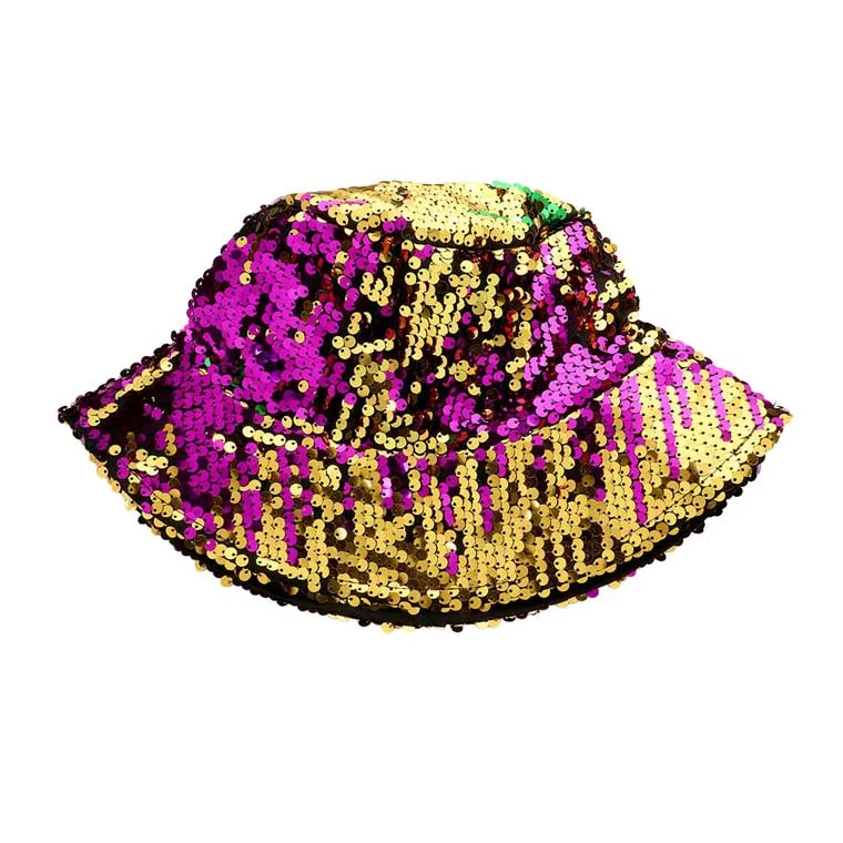 Mardi Gras Reversible Sequin Bucket Hat