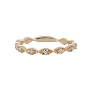 Marquise Twist Stackable Band | 0.15ct | Yellow Gold