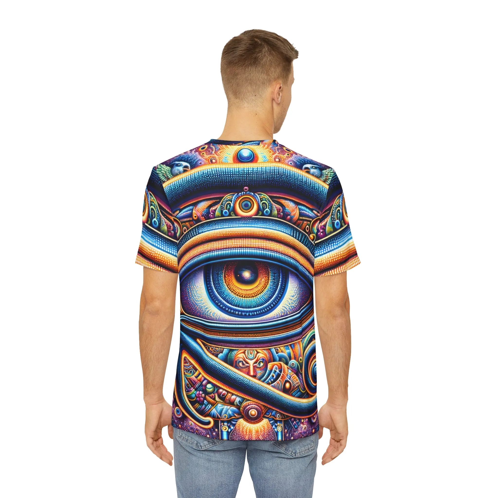 Meta Zen's Eye of Horus 2024 - Polyester All Over Print T-shirt for Festival Streetwear Rave Art Psychedelic Visionary