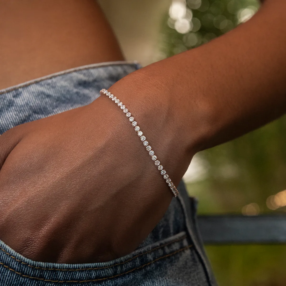 Micro Tennis Bracelet in Rose Gold