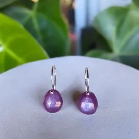 Mini earrings in pink sapphires