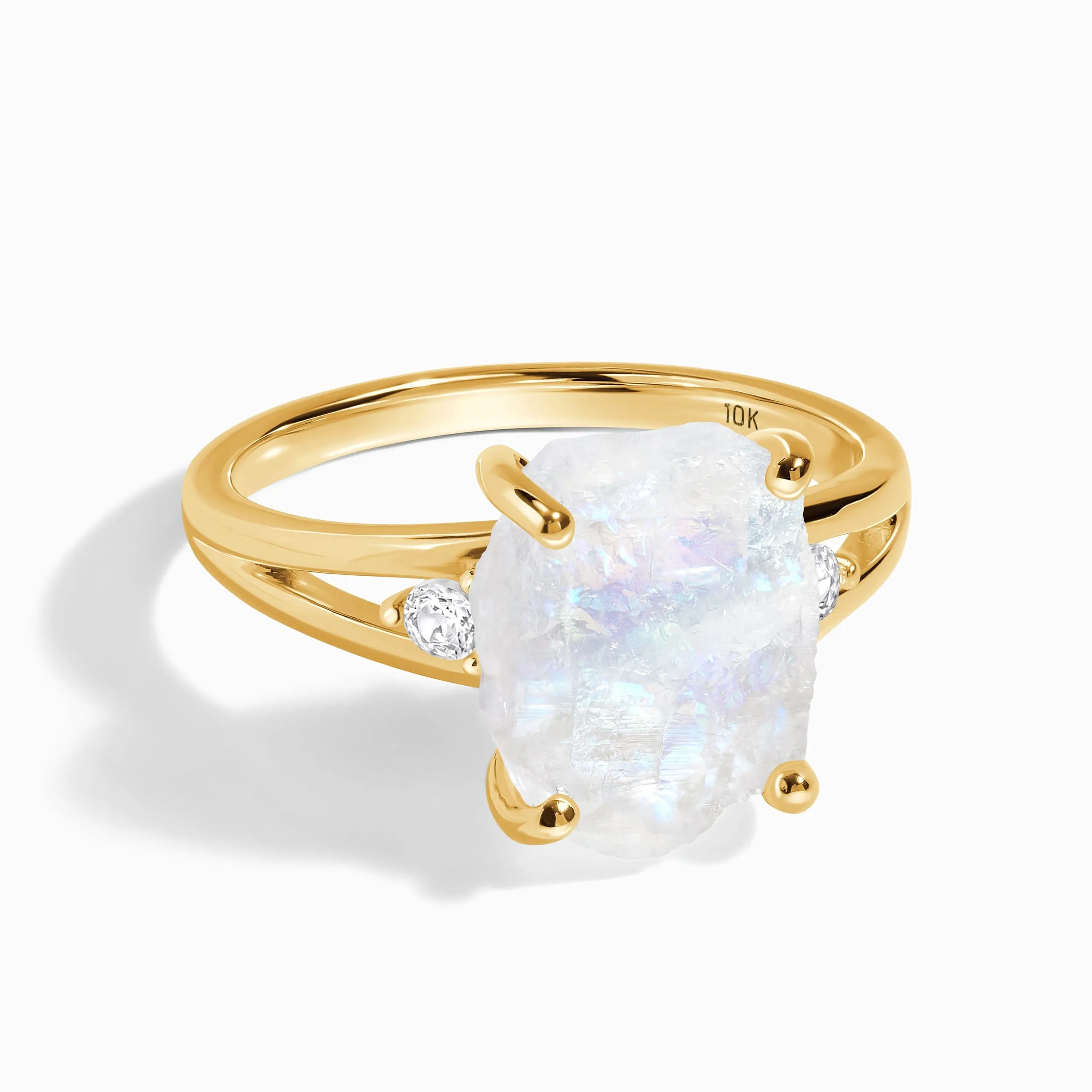 Moonstone Diamond Ring - Raw Beauty