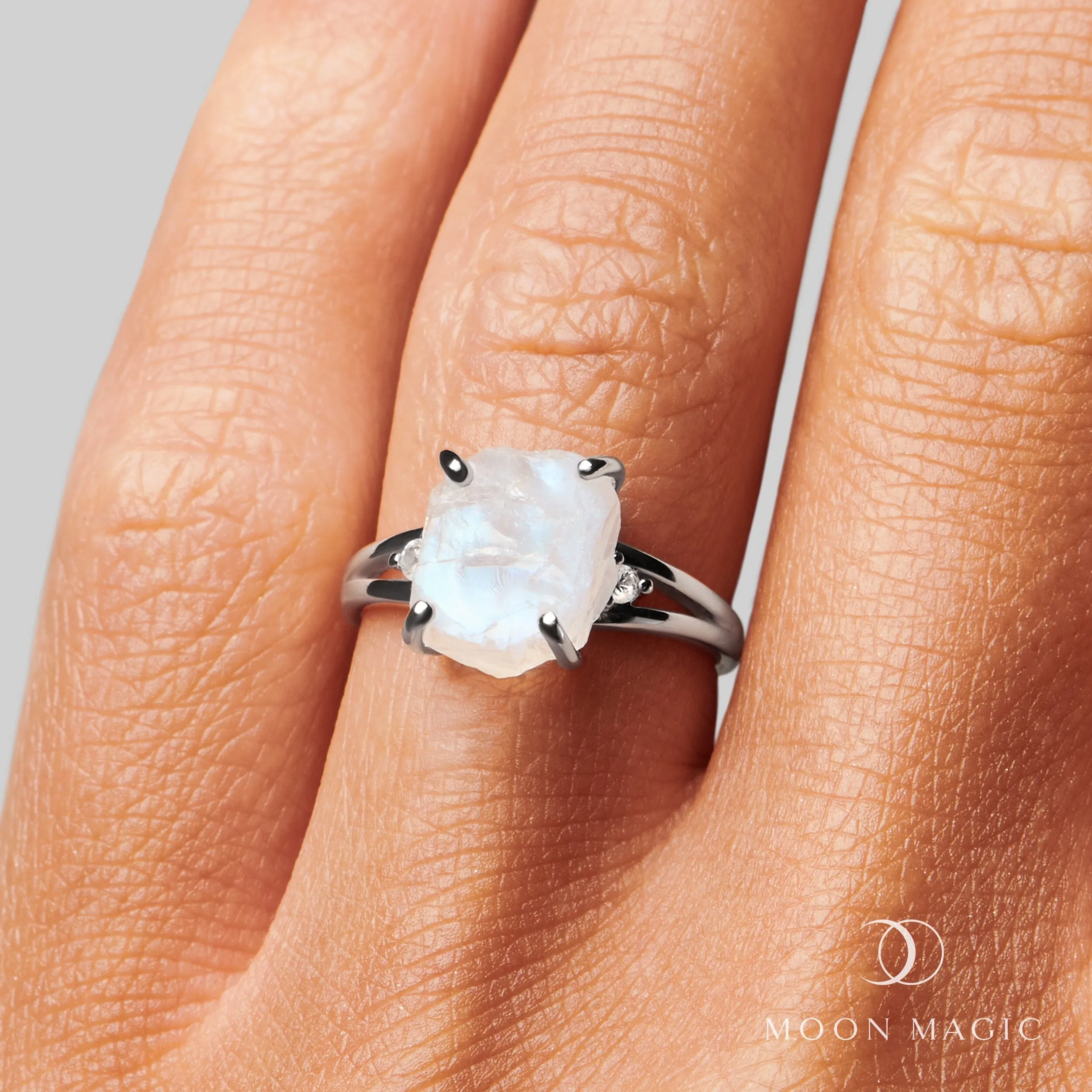 Moonstone Diamond Ring - Raw Beauty