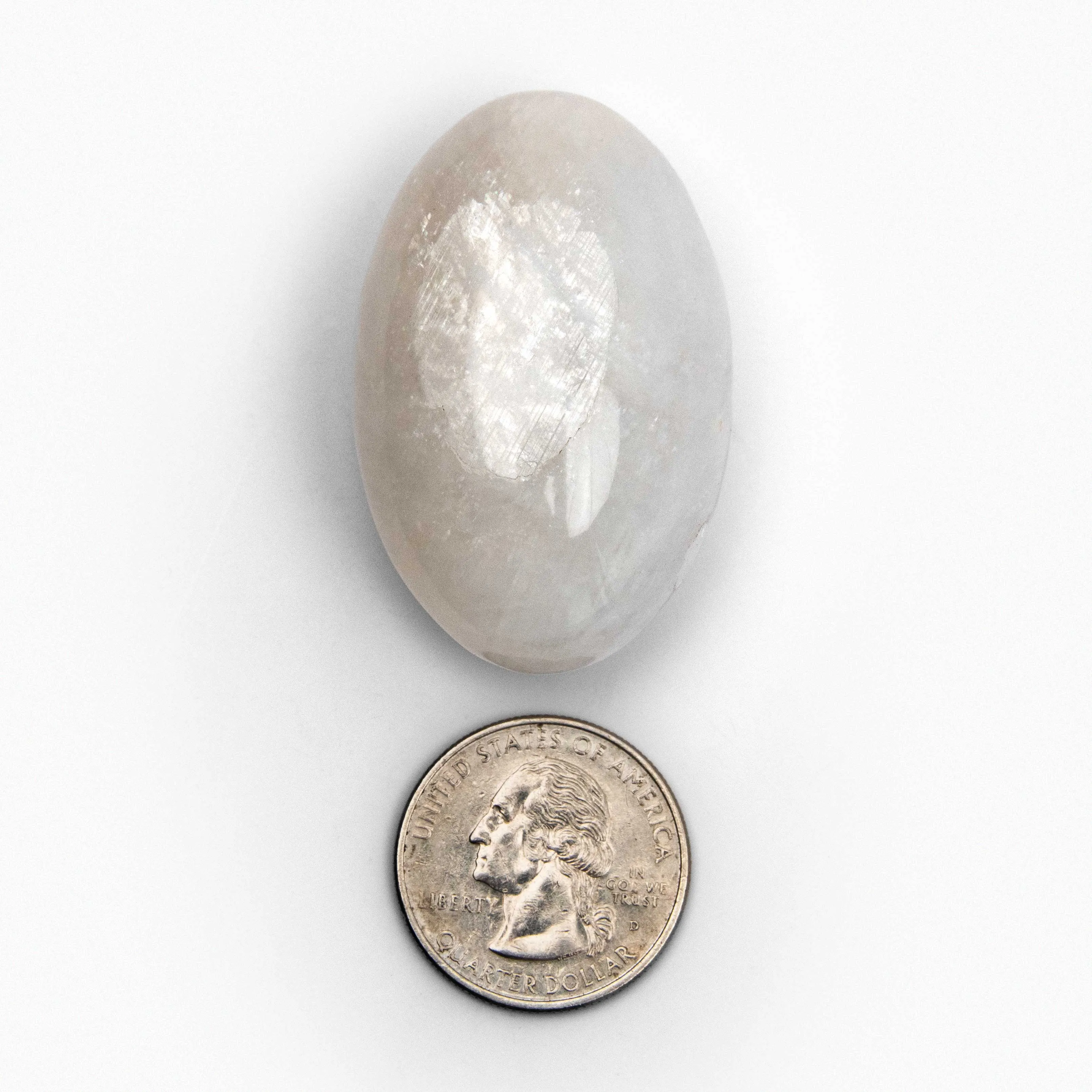 Moonstone - Rainbow, White Flash, Palm, Small chip