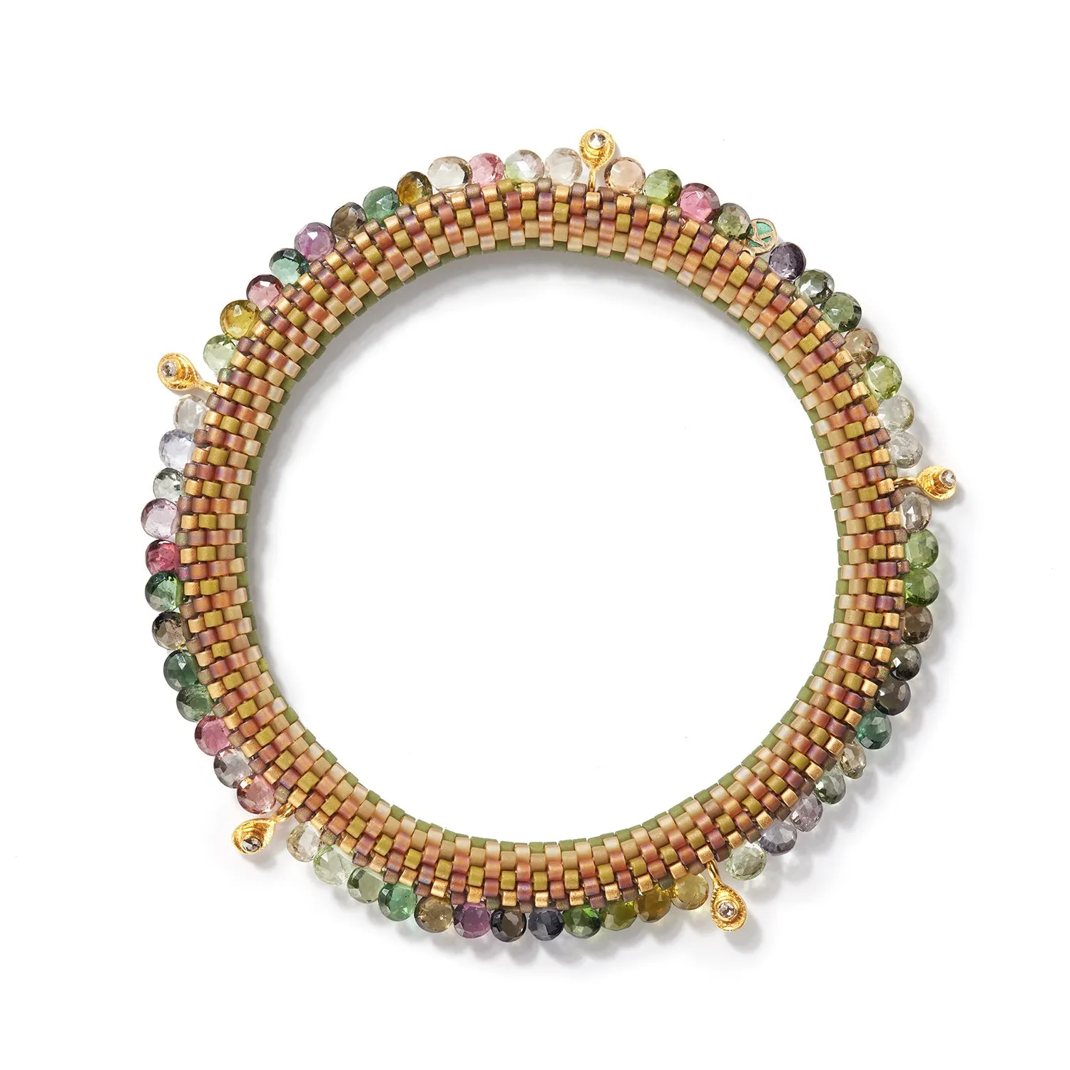 Multi Colored Tourmaline, Gold and Diamonds