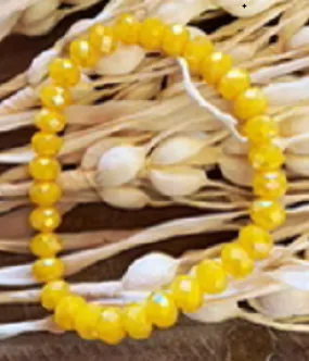 *Mustard Crystal Stretch Bracelet*