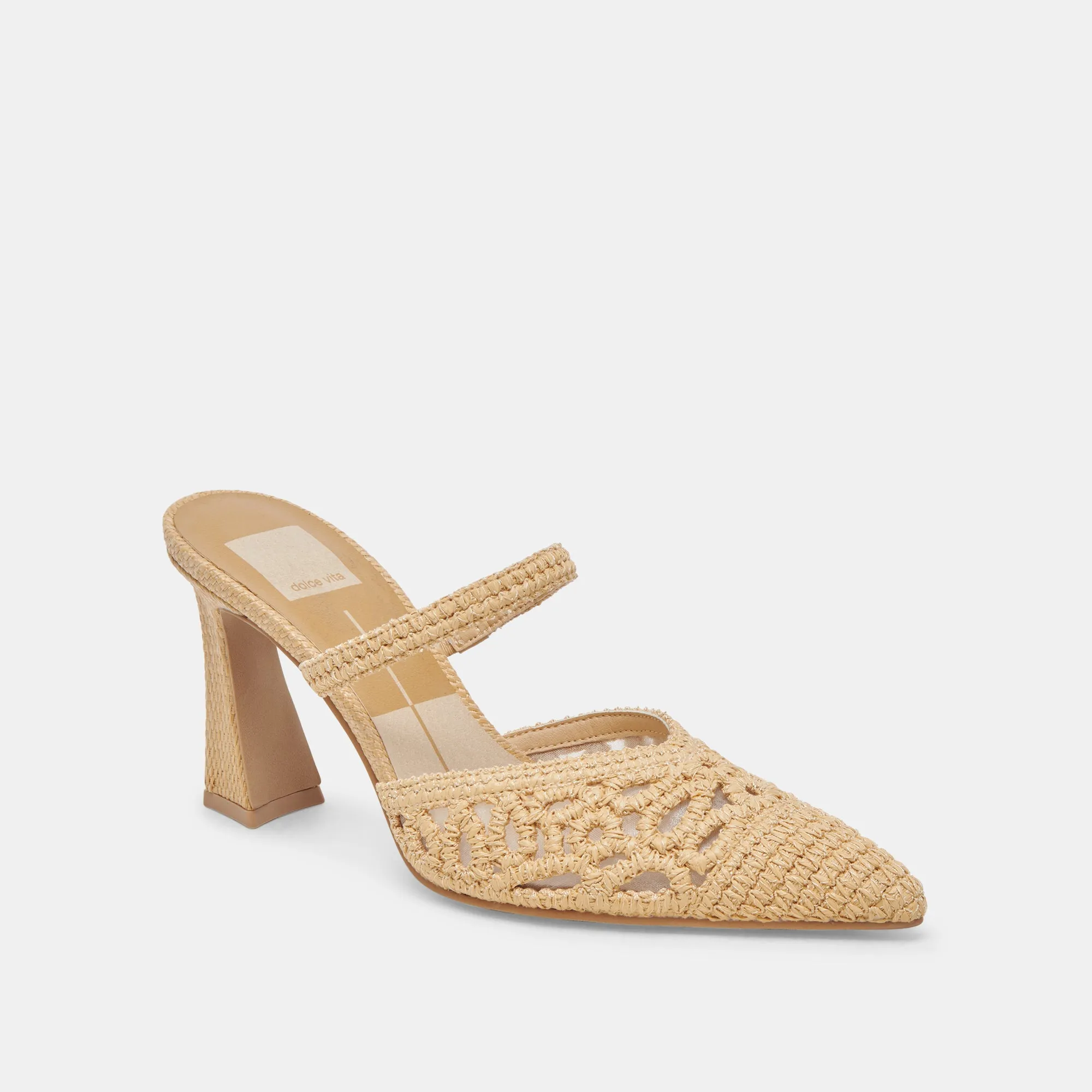 NASSAU HEELS NATURAL RAFFIA