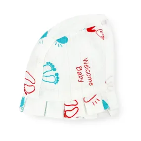 Organic Muslin Newborn Baby Cap -Welcome Baby