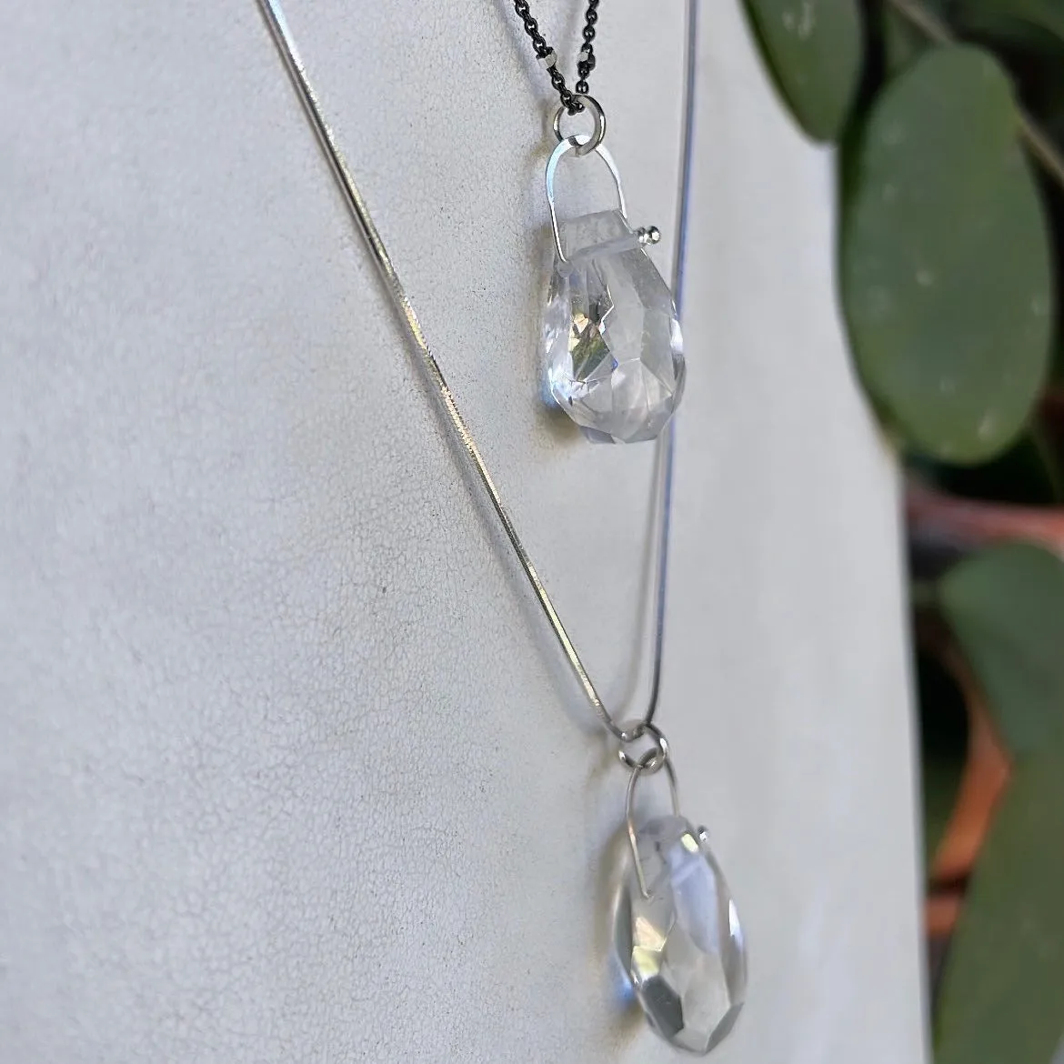 Oxi stirrup quartz crystal necklace