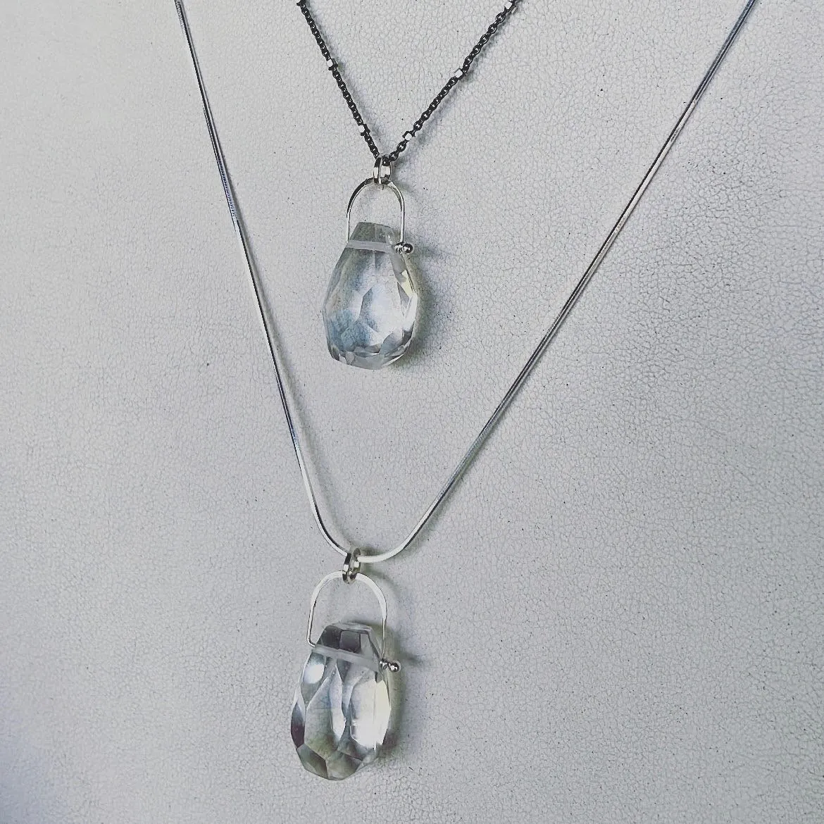 Oxi stirrup quartz crystal necklace