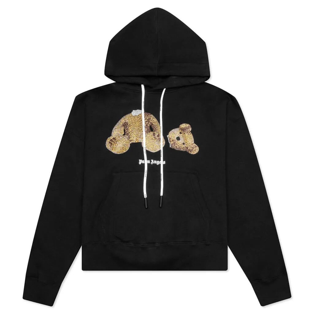 PA Sequins Bear Hoodie - Black/Gold