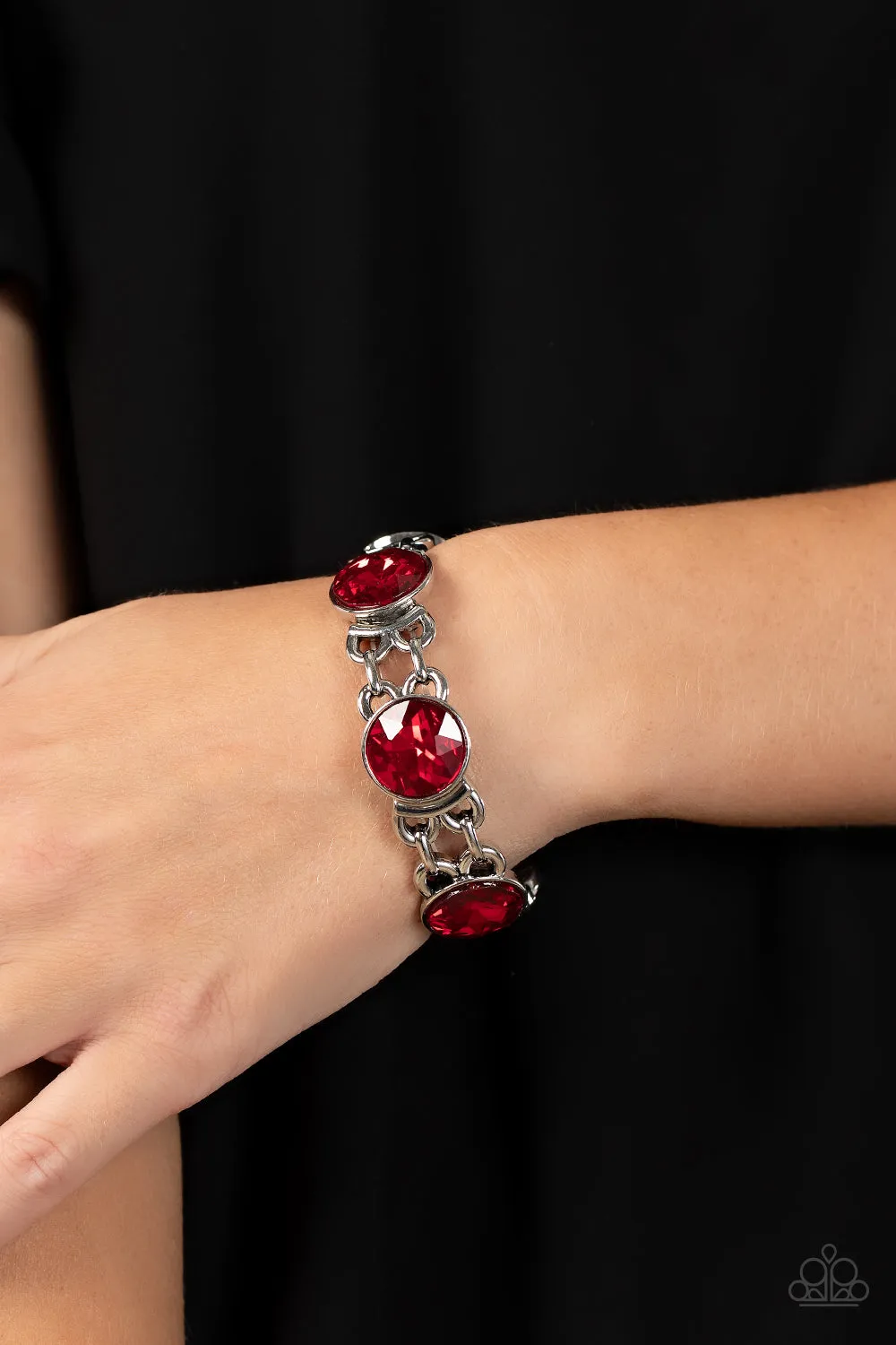 Paparazzi Devoted to Drama - Red Stretchy Bracelet