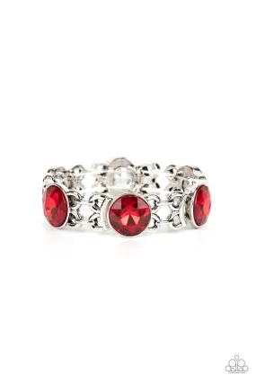 Paparazzi Devoted to Drama - Red Stretchy Bracelet