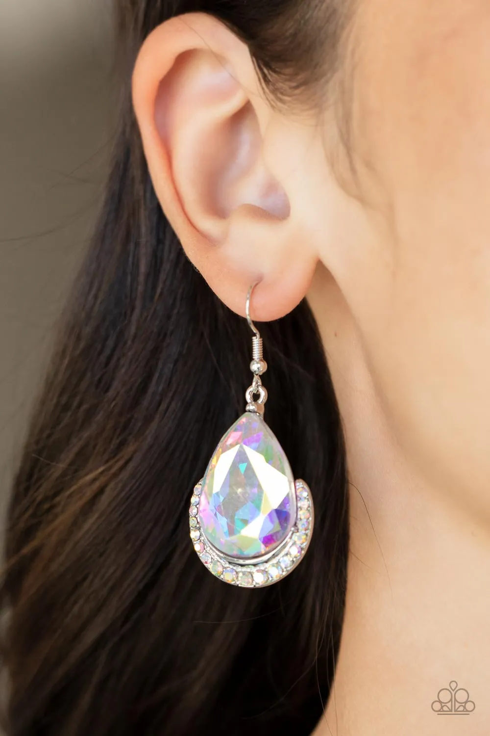 Paparazzi Mega Marvelous - Multi Iridescent Earrings