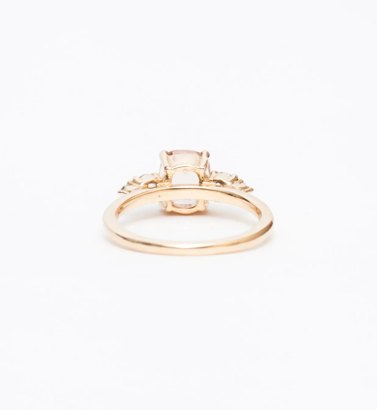 Peach Cushion Sapphire Isa Ring