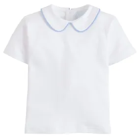 Piped Peter Pan Short Sleeve - Light Blue