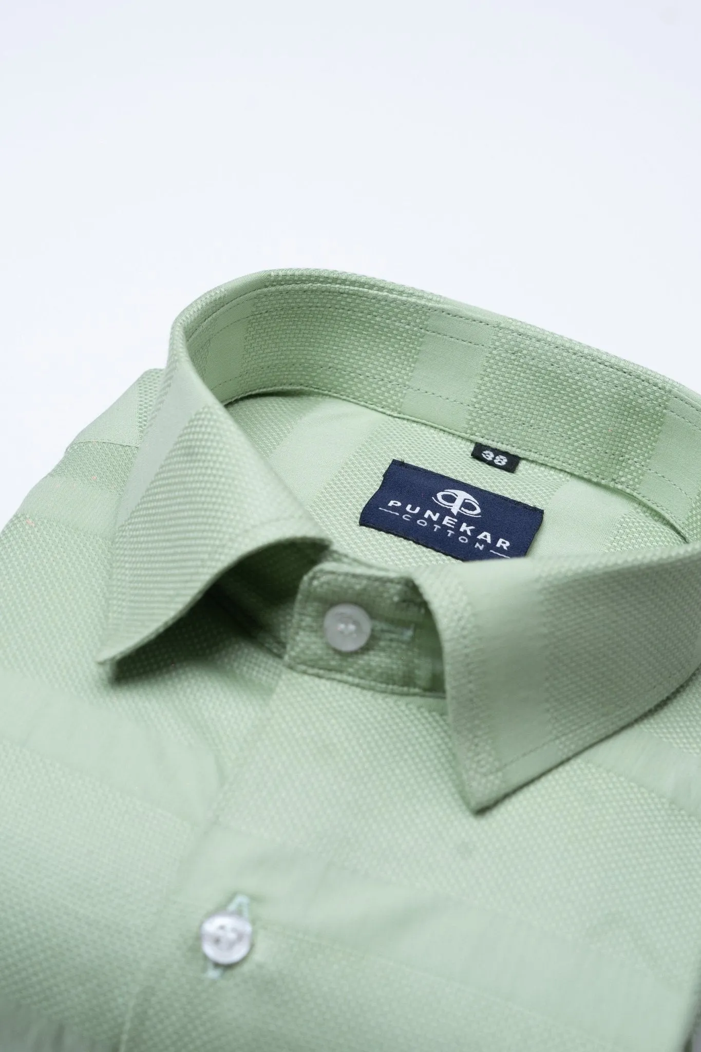 Pista Green Color Pure Cotton Wide Stripe Shirt For Men