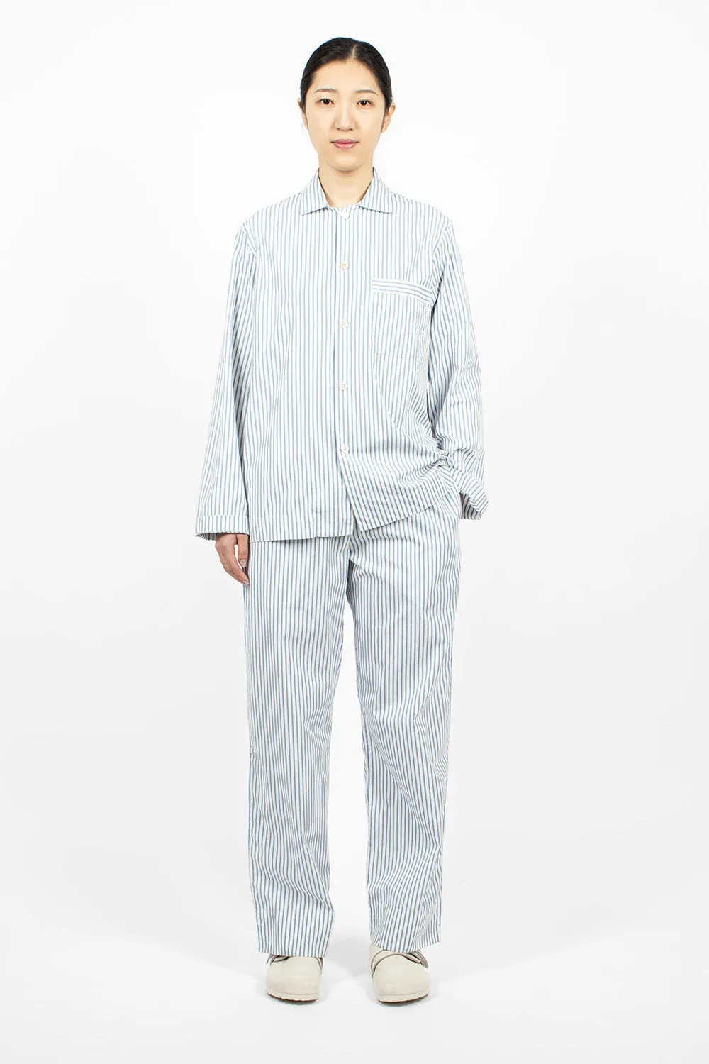 Poplin Pyjama Shirt Placid Blue Stripes