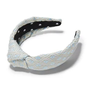 POWDER BLUE METALLIC DIAMOND KNOTTED HEADBAND