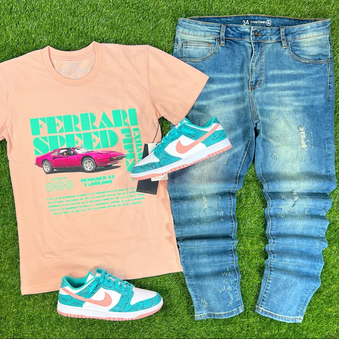 PPZZ x Rich People Ferrari Speed Tee (Pink) /D15