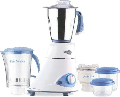 Preethi Platinum MG-153 550-Watt Mixer Grinder (White/Blue) 110 volts for use in USA and canada only