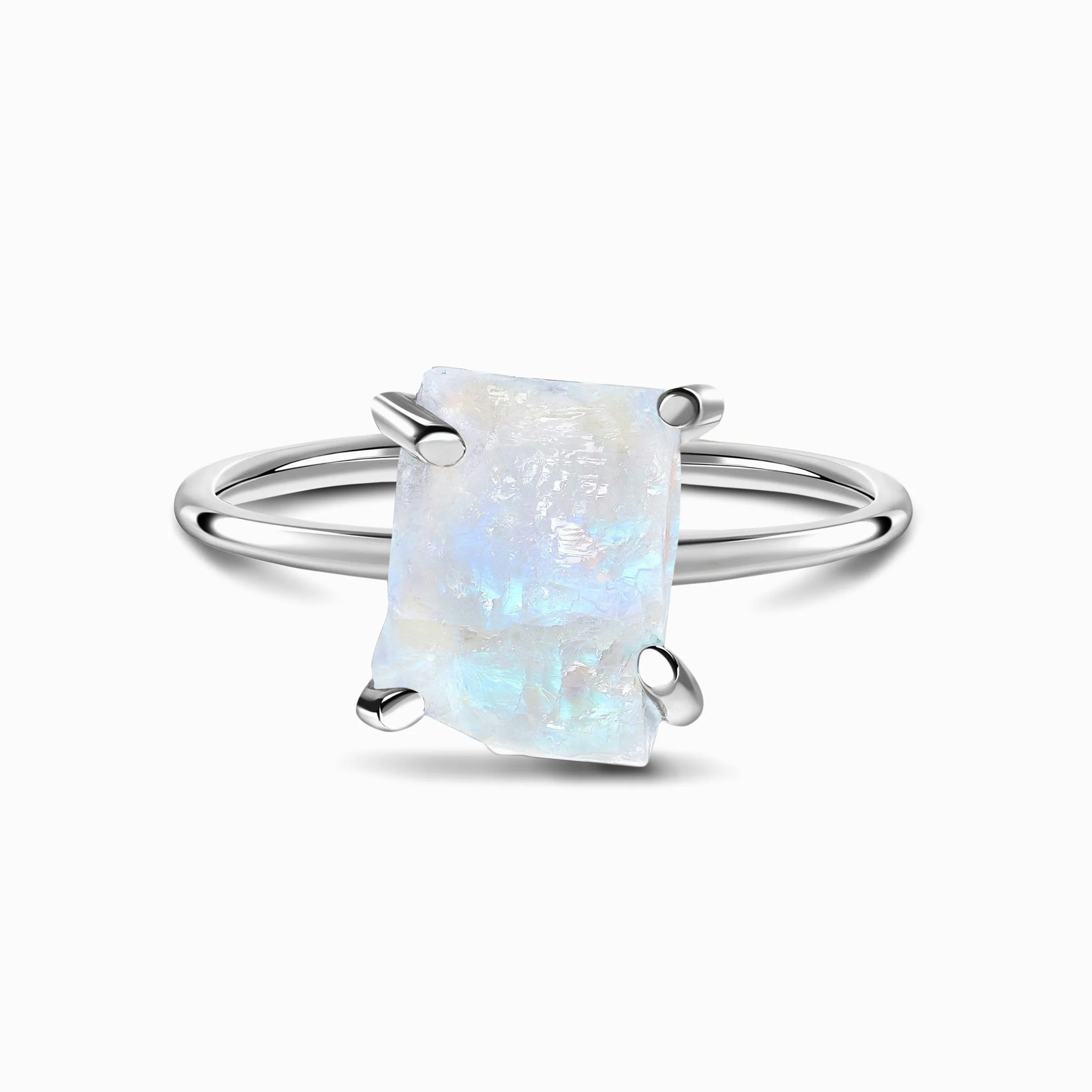 Raw Crystal Ring - Petite Moonstone