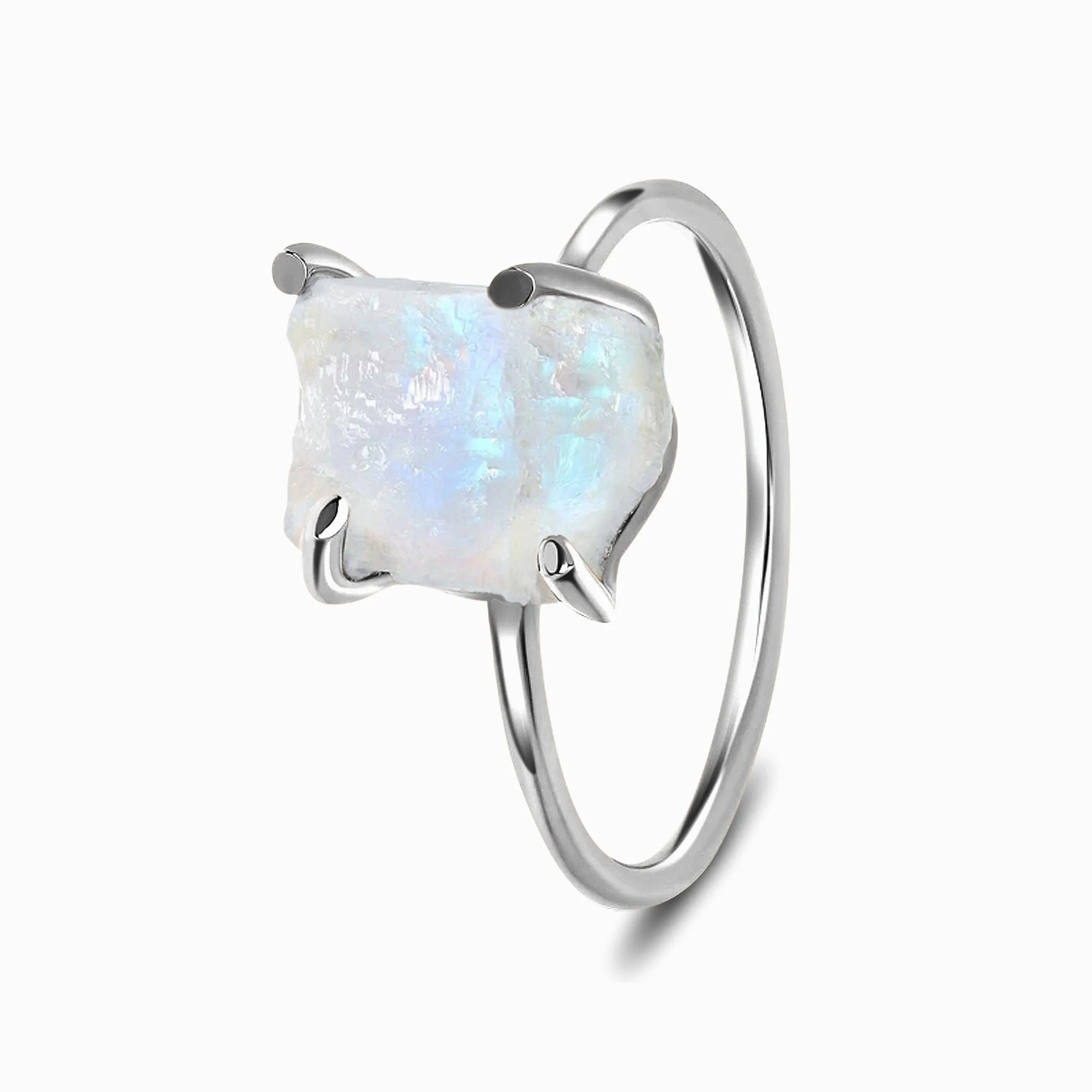 Raw Crystal Ring - Petite Moonstone