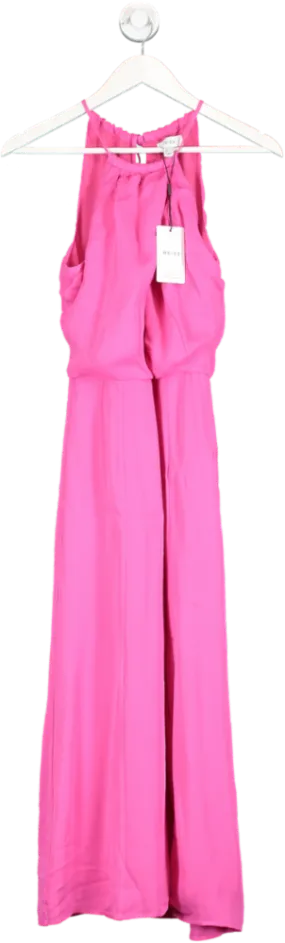 REISS Pink Elliana Drape Front Midi Dress BNWT UK 6