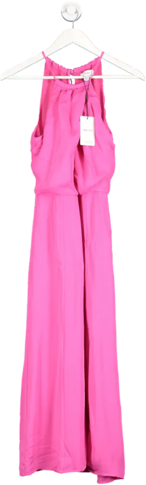 REISS Pink Elliana Drape Front Midi Dress BNWT UK 6