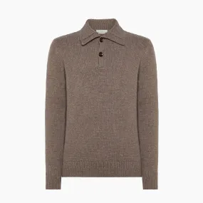 Rigaut long sleeved knitted polo in Wool Cashmere