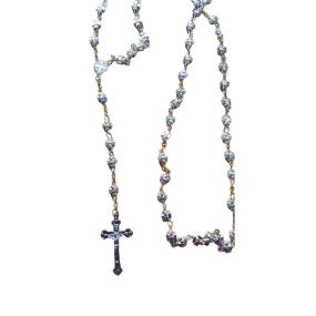 Rosary from the Holy Land - Jerusalem Cross - Rosary Silver Plated Beads from Bethlehem.