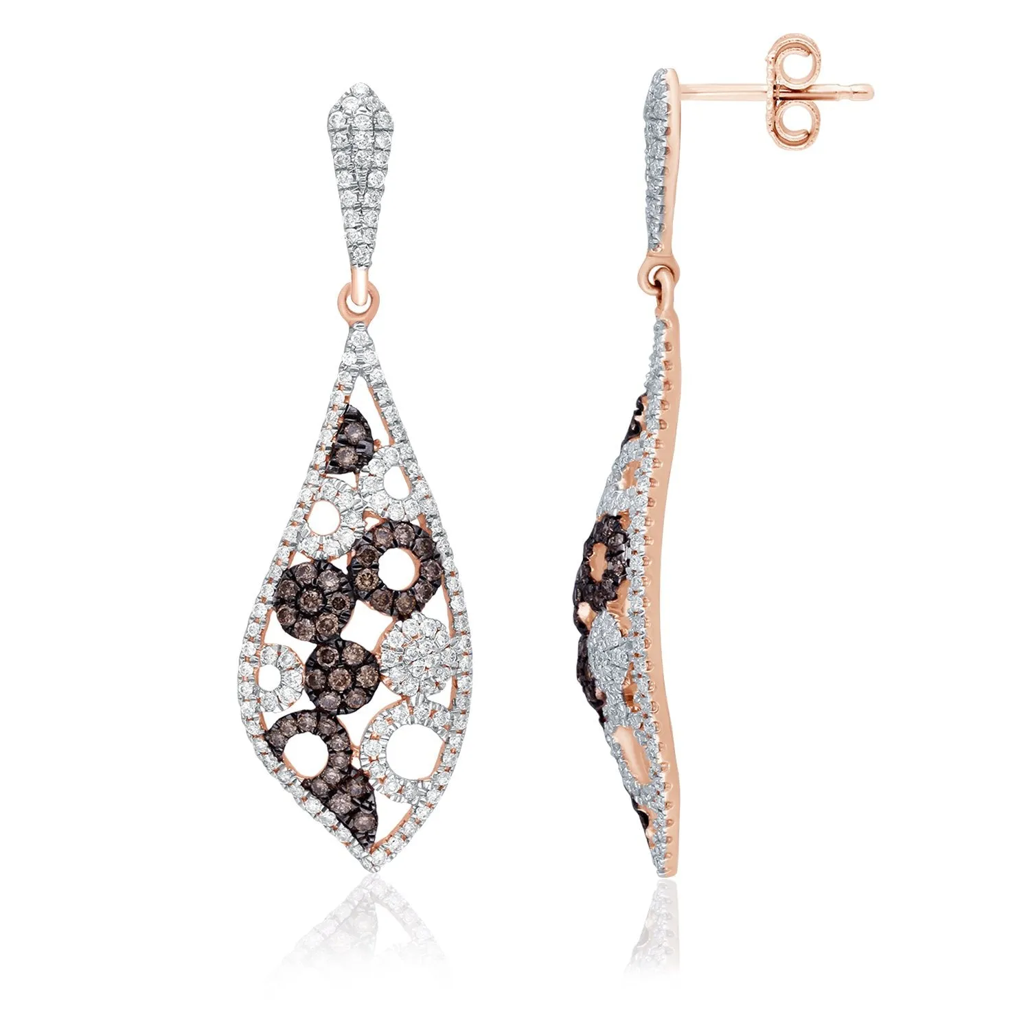 Rose Gold Coco & White Diamond Eternal Earrings