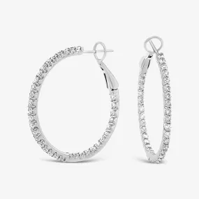 Round 1.25 Eternity 1.30CT Hoop Earrings