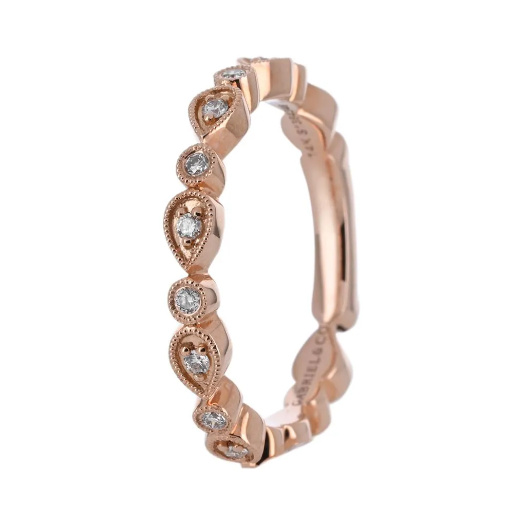 Round   Pear Stackable Diamond Band | 0.19ct | Rose Gold