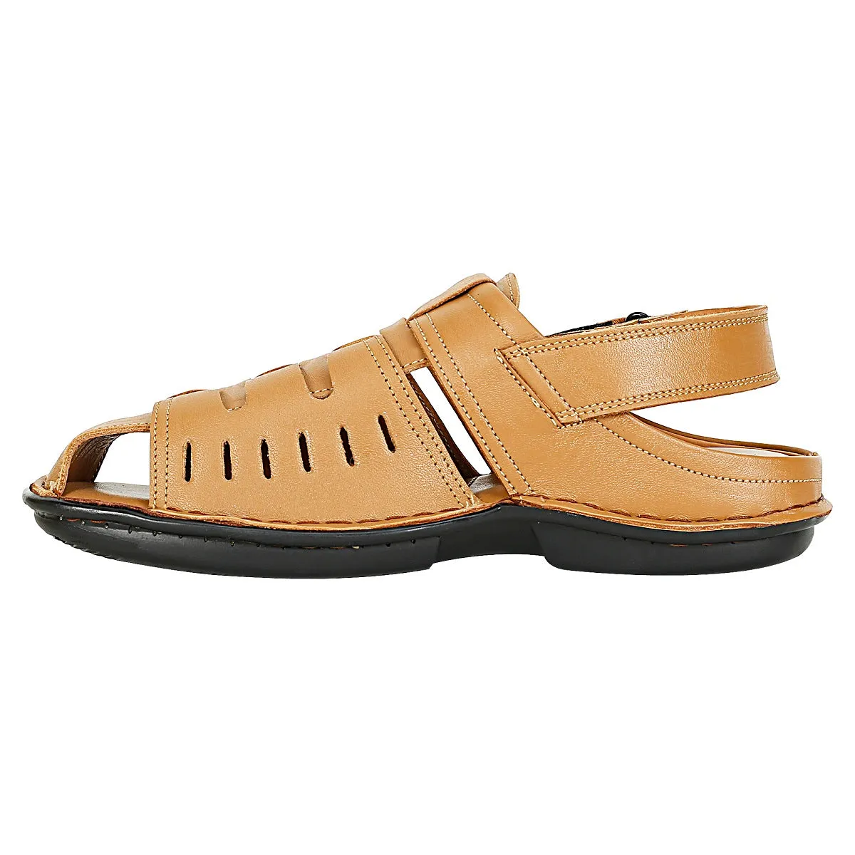 SeeandWear Men Leather Tan Sandal