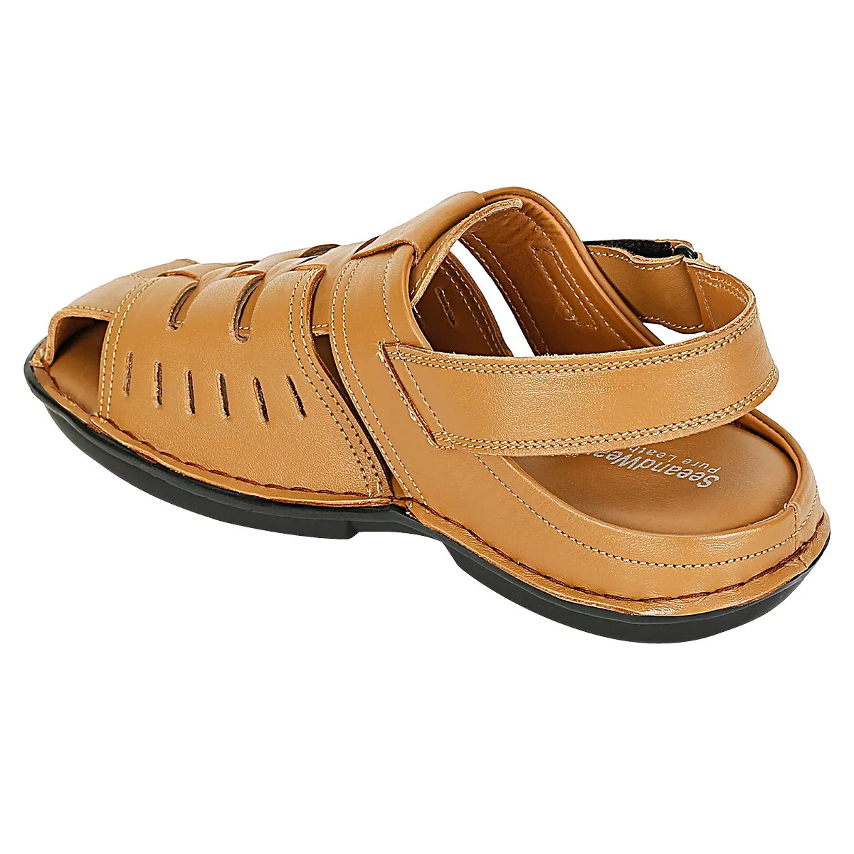 SeeandWear Men Leather Tan Sandal