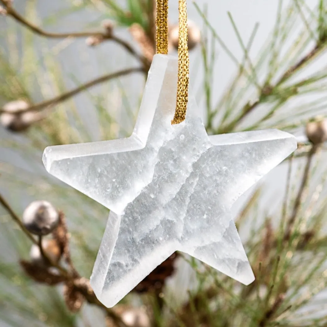 Selenite Star Ornament Set