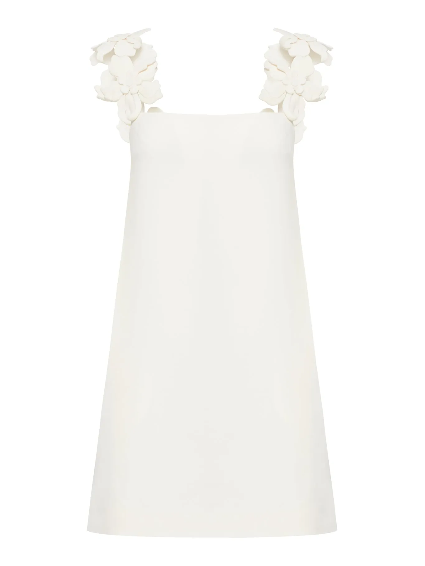 SHORT DRESS with straps IN EMBROIDERED CREPE COUTURE