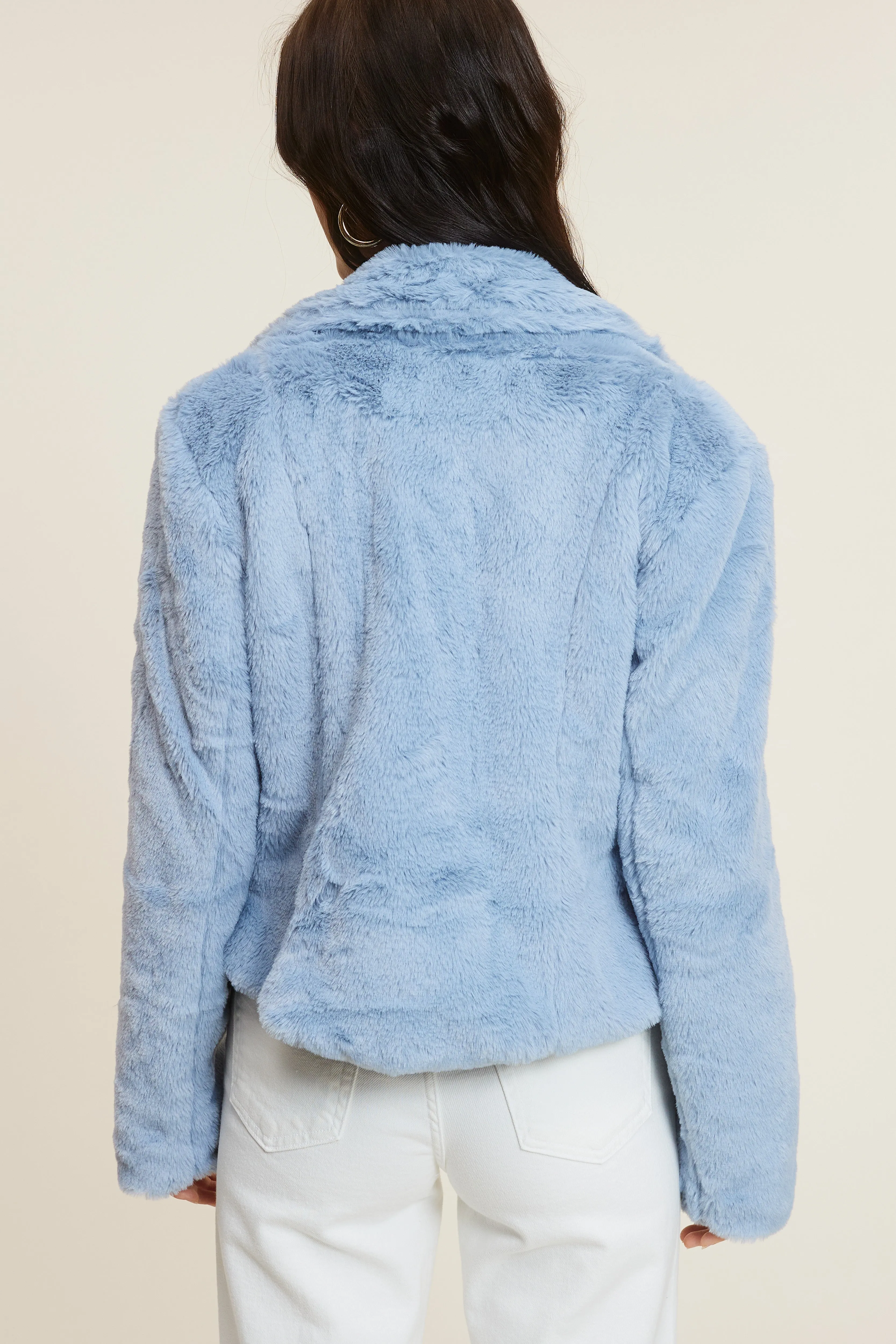 Sky Blue Furry Jacket