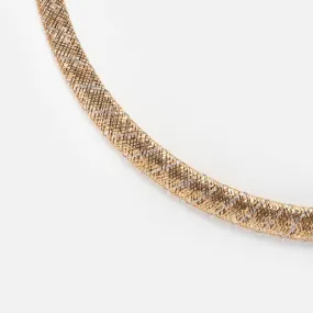 Solid Gold Mixed Metal Mesh Necklace