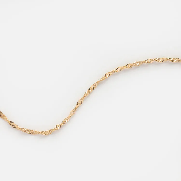 Solid Gold Twisted Chain Bracelet