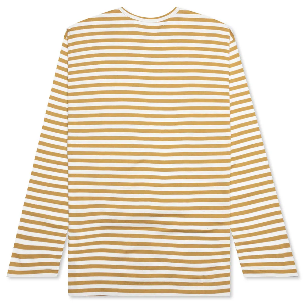 Striped Long Sleeve T-Shirt - Olive/White