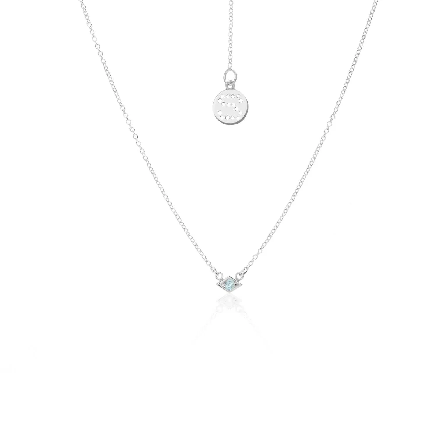 Superfine / Necklace / Keepsake / Blue Topaz   Silver