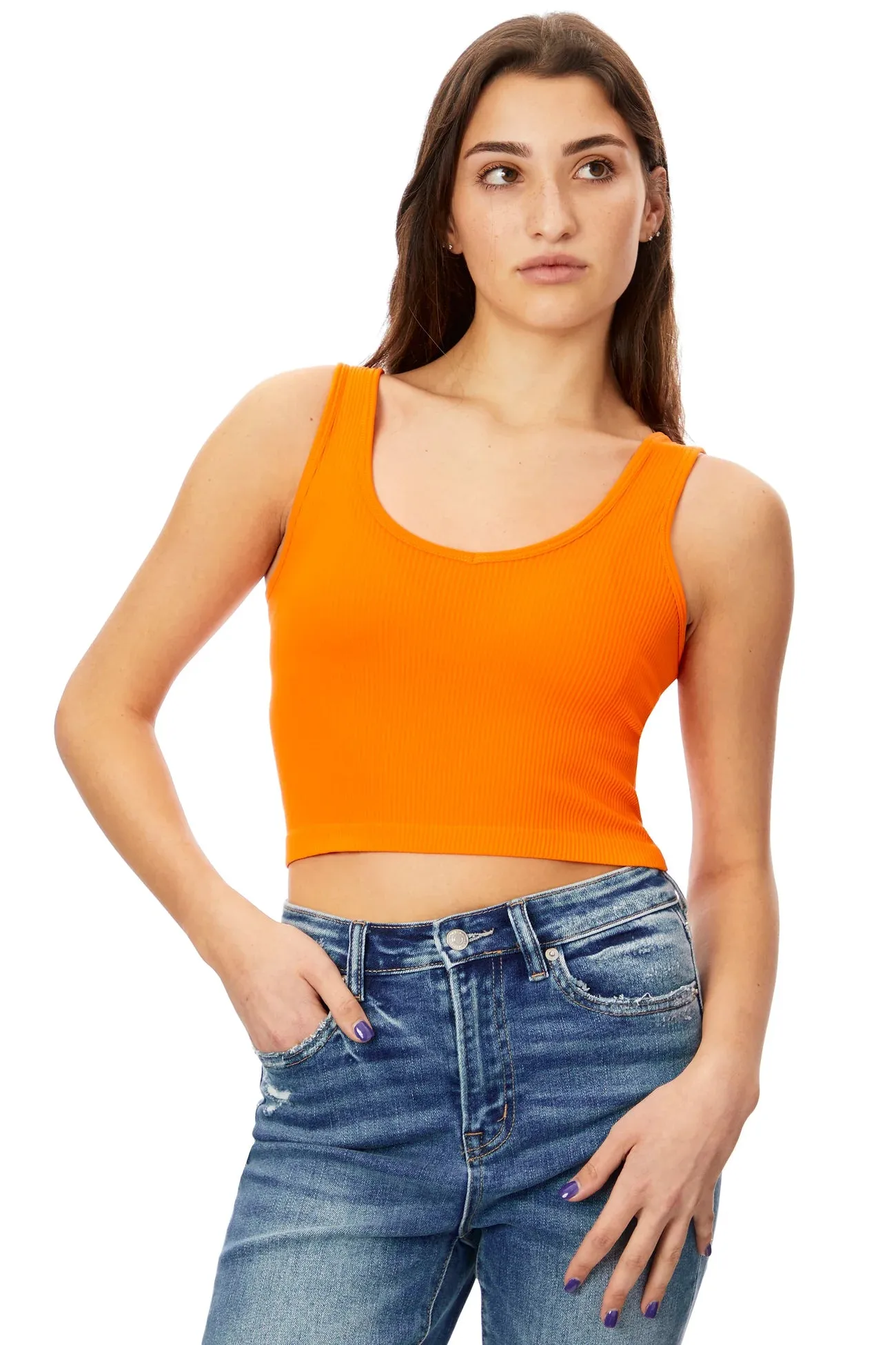 Suzette Collection- Ribbed V-Neck Tank