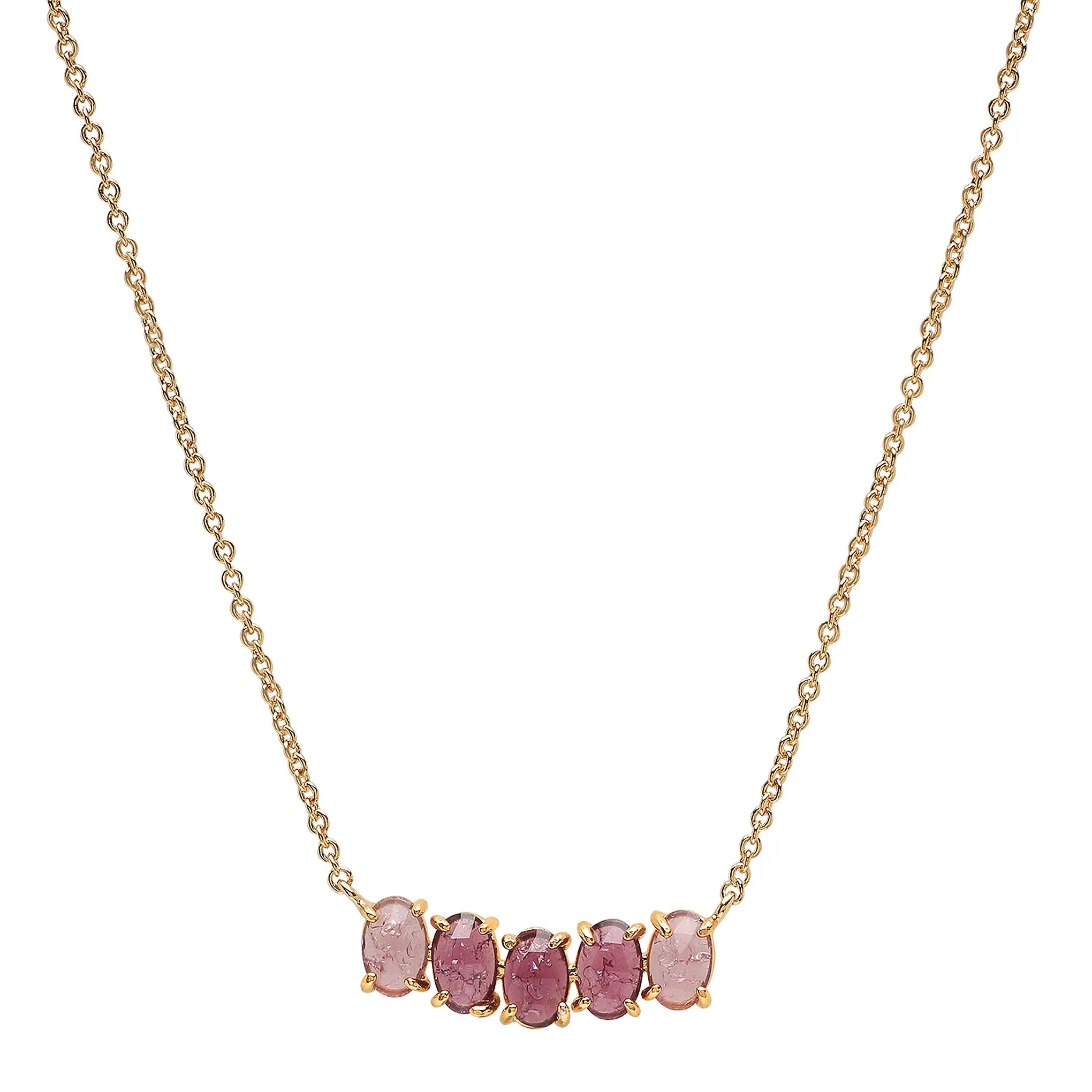 Tai Cluster Birthstone Pendant Necklace in 14k Gold Plated