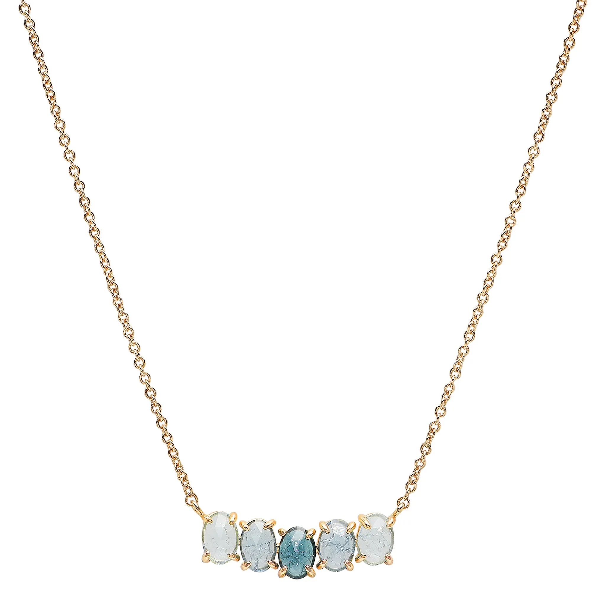 Tai Cluster Birthstone Pendant Necklace in 14k Gold Plated