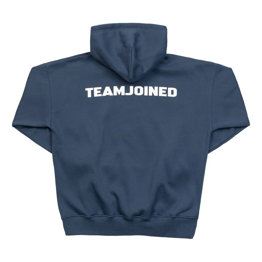 TEAMJOINED JOINED LOGO FLEECE OVERSIZED HOODIE-DARK BLUE